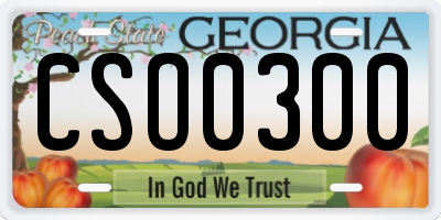 GA license plate CSO0300