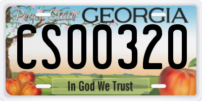 GA license plate CSO0320