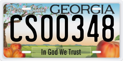 GA license plate CSO0348