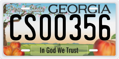 GA license plate CSO0356