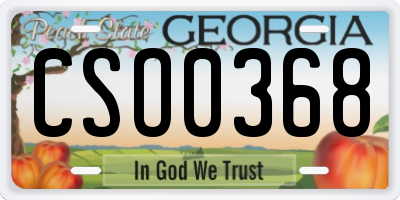 GA license plate CSO0368