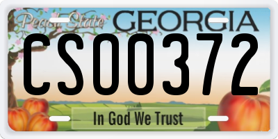 GA license plate CSO0372