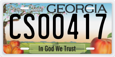GA license plate CSO0417