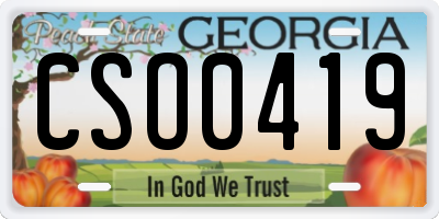 GA license plate CSO0419