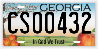 GA license plate CSO0432