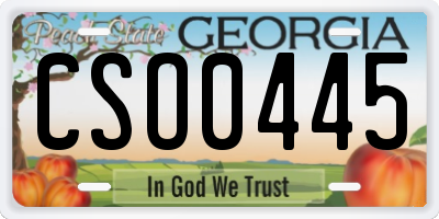 GA license plate CSO0445
