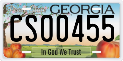 GA license plate CSO0455