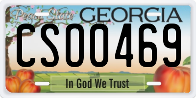 GA license plate CSO0469