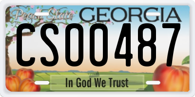 GA license plate CSO0487