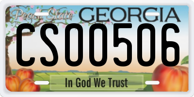 GA license plate CSO0506