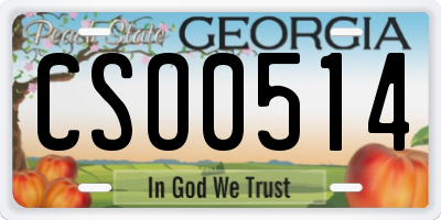 GA license plate CSO0514
