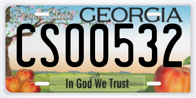 GA license plate CSO0532