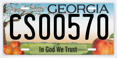 GA license plate CSO0570