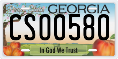 GA license plate CSO0580