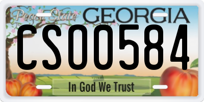GA license plate CSO0584