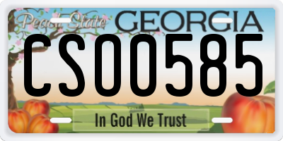 GA license plate CSO0585