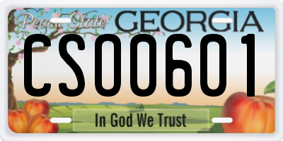GA license plate CSO0601