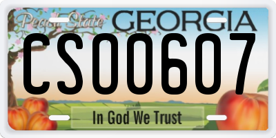 GA license plate CSO0607