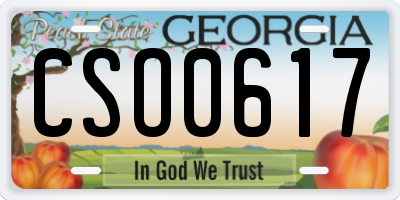GA license plate CSO0617