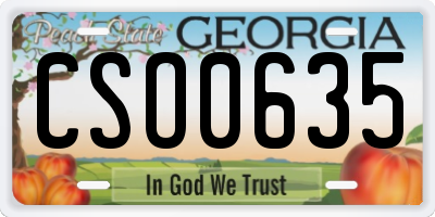 GA license plate CSO0635