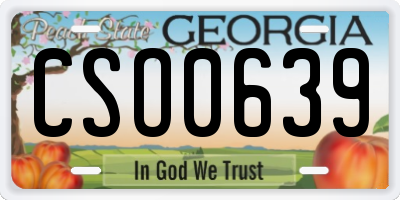 GA license plate CSO0639