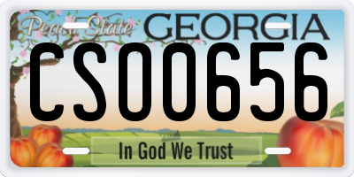 GA license plate CSO0656