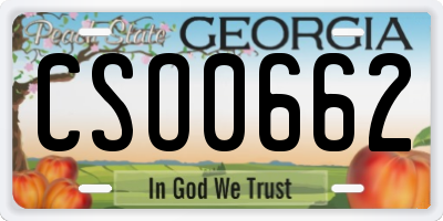 GA license plate CSO0662
