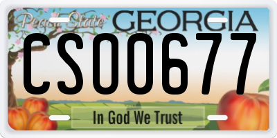 GA license plate CSO0677