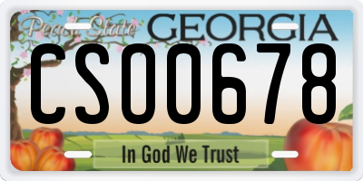 GA license plate CSO0678
