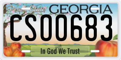 GA license plate CSO0683