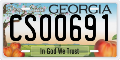 GA license plate CSO0691