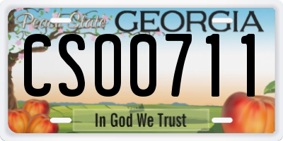GA license plate CSO0711