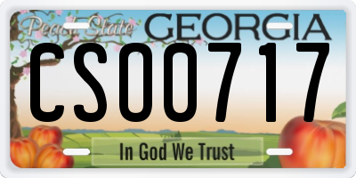 GA license plate CSO0717