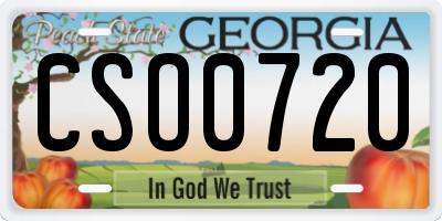 GA license plate CSO0720