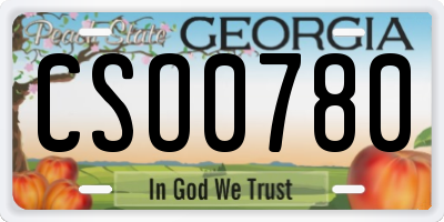 GA license plate CSO0780