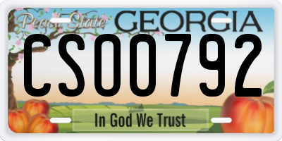 GA license plate CSO0792