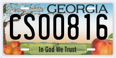 GA license plate CSO0816