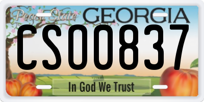 GA license plate CSO0837