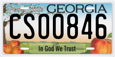 GA license plate CSO0846