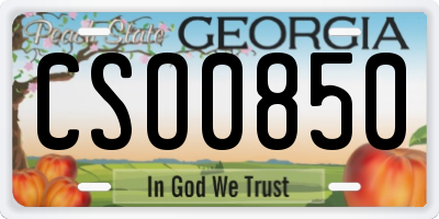 GA license plate CSO0850