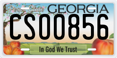 GA license plate CSO0856