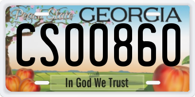 GA license plate CSO0860
