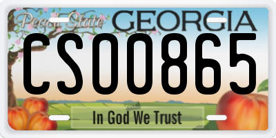 GA license plate CSO0865