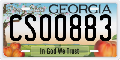 GA license plate CSO0883