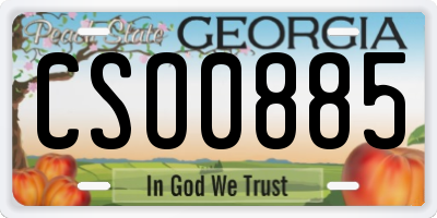 GA license plate CSO0885