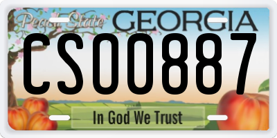 GA license plate CSO0887