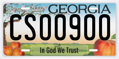 GA license plate CSO0900
