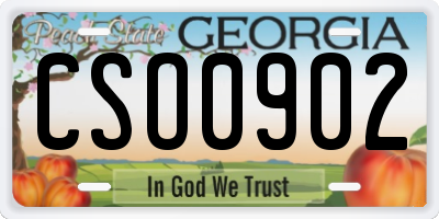 GA license plate CSO0902