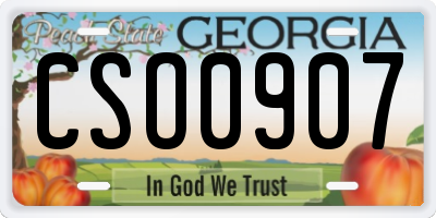 GA license plate CSO0907