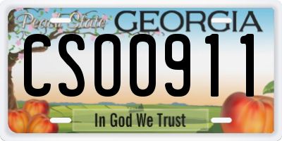 GA license plate CSO0911